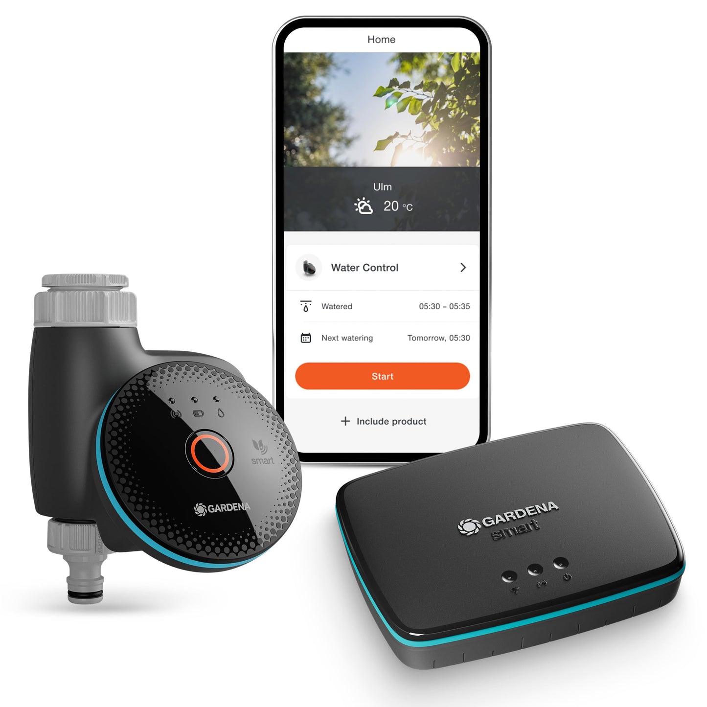 Gardena smart Water Control Set irrigation control; smart: data-controlled irrigation*, smart home integration*, clever irrigation, high-quality valve technology (19043-20)