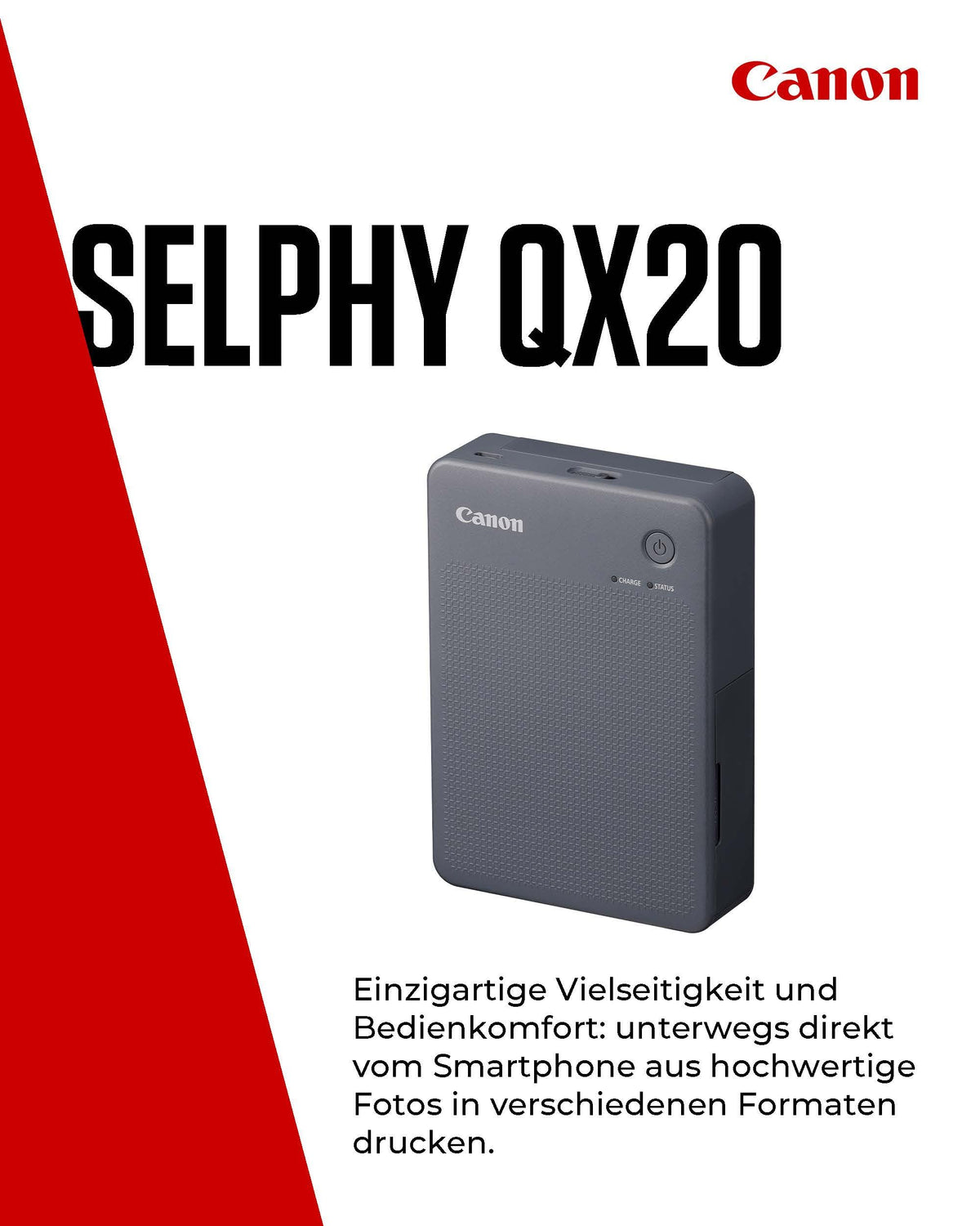 Canon SELPHY QX20 Mini Photo Printer Mobile, Stickers, 100-Year Stability - QX20-GY