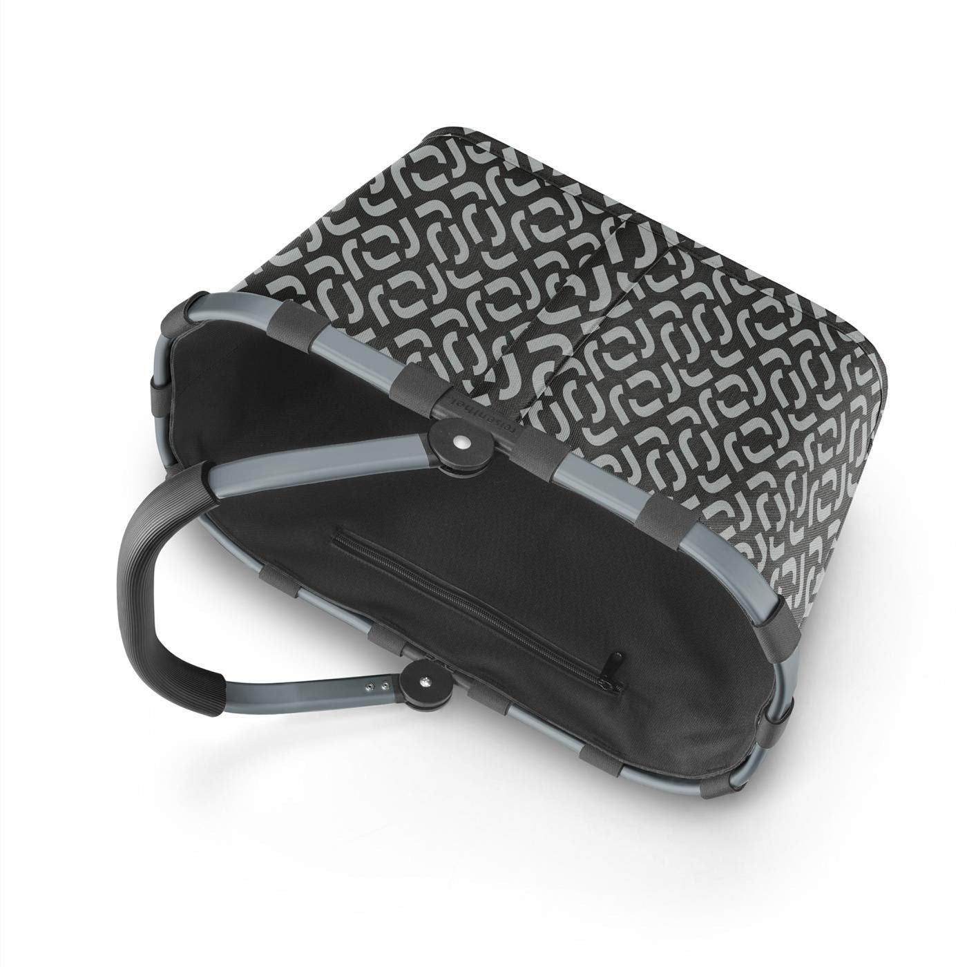 reisenthel carrybag in signature black – sturdy shopping basket with lots of storage space and practical inner pocket – elegant and water-repellent design - BK7054