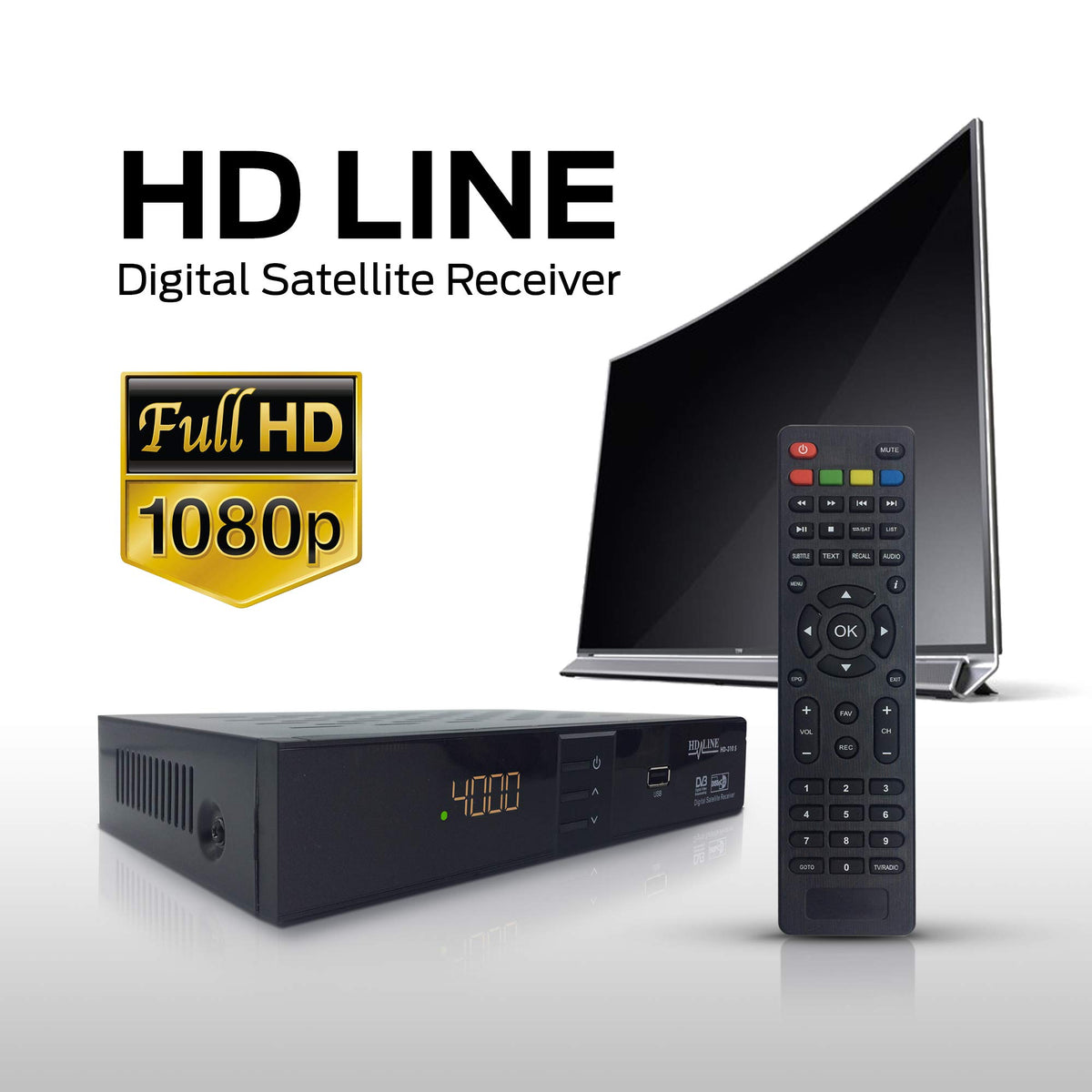 Receptor de satelit Hd-line 310 Receptor digital DVBS-S2 Full HD Receptor de satelit pentru HDTV Receptor de satelit TV HDMI - hd-310pvr