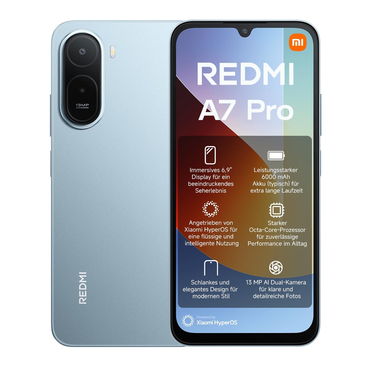 XIAOMI REDMI A7 Pro Smartphone 4+ 128GB, 6000mAh, 13MP Camera, Mist Blue