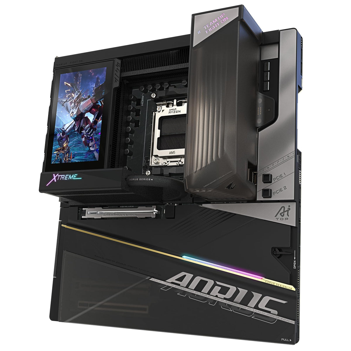GIGABYTE X870E AORUS Xtreme X3D AI TOP Motherboard - Supports AMD Ryzen 9000 Series CPUs, 24+2+2 phase VRM, up to 9000MHz DDR5 (O.C.), 2x PCIe 5.0 M.2 + 3x PCIe 4.0 M.2, Wi-Fi 7, 10GbE LAN, USB 4