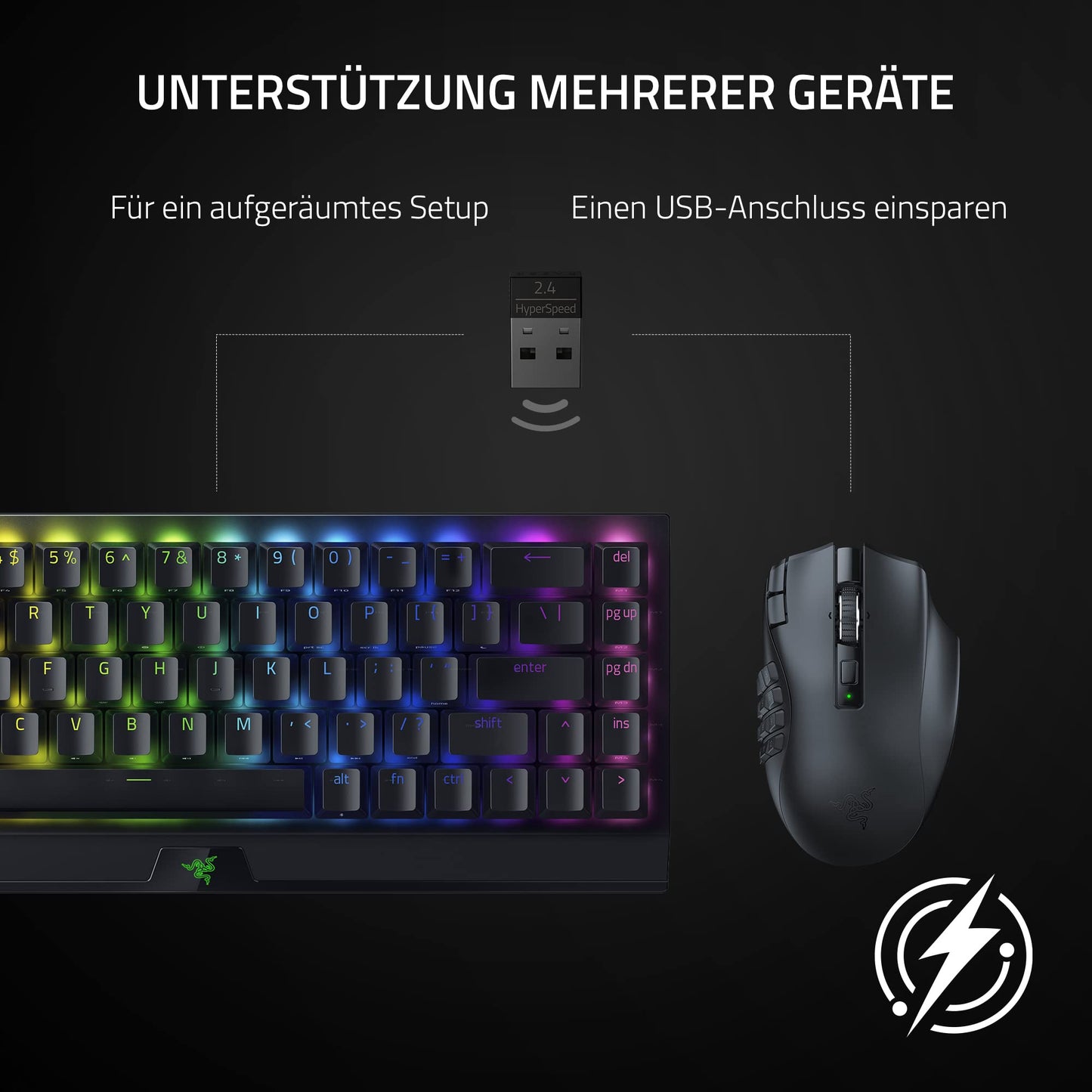 Razer Naga V2 HyperSpeed ​​- Ergonomic Wireless MMO Gaming - RZ01-03600100-R3G1