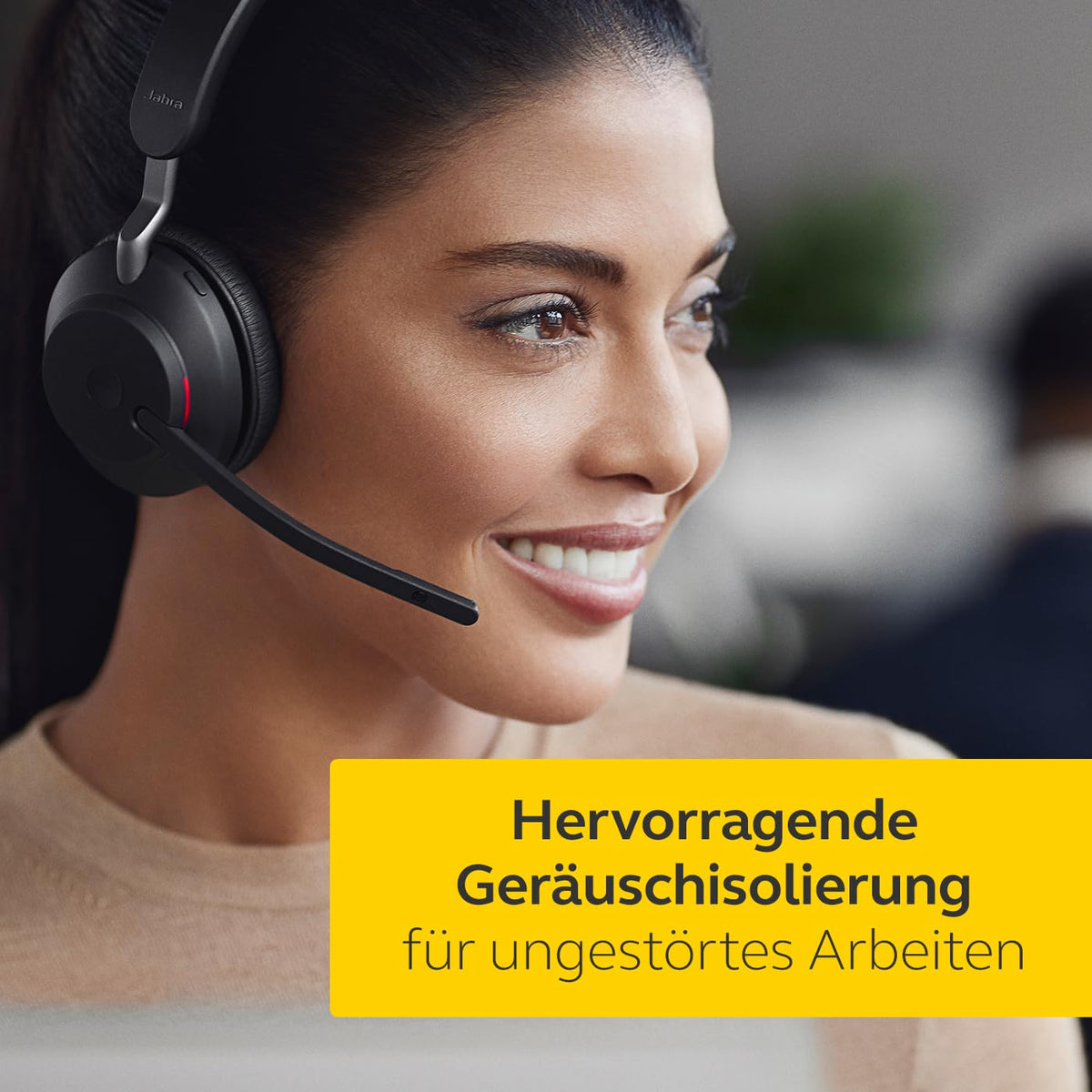 Jabra Evolve2 65 Wireless PC Headset – Noise Canceling UC Certified Stereo Headphones with Long-Lasting Battery – USB-C Bluetooth Adapter – Black - 26599-989-899