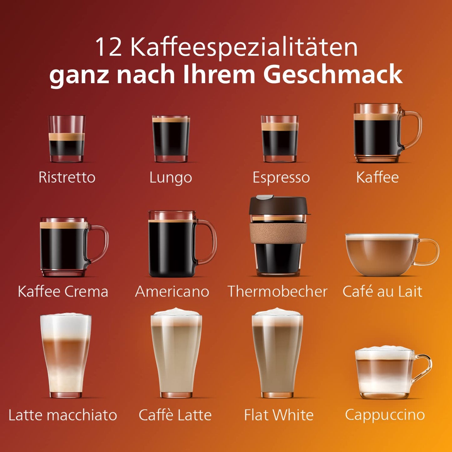PHILIPS Series 5400 fully automatic coffee machine - LatteGo, 12 drinks, milk frother, touchscreen, 4 profiles, chrome finish (EP5447/90)
