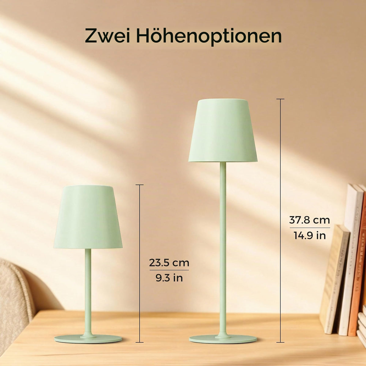 UPXNBOR LED Table Lamp Wireless 2-Piece Set, Metal Table Lamp for Outdoor & Indoor - UP-WSA