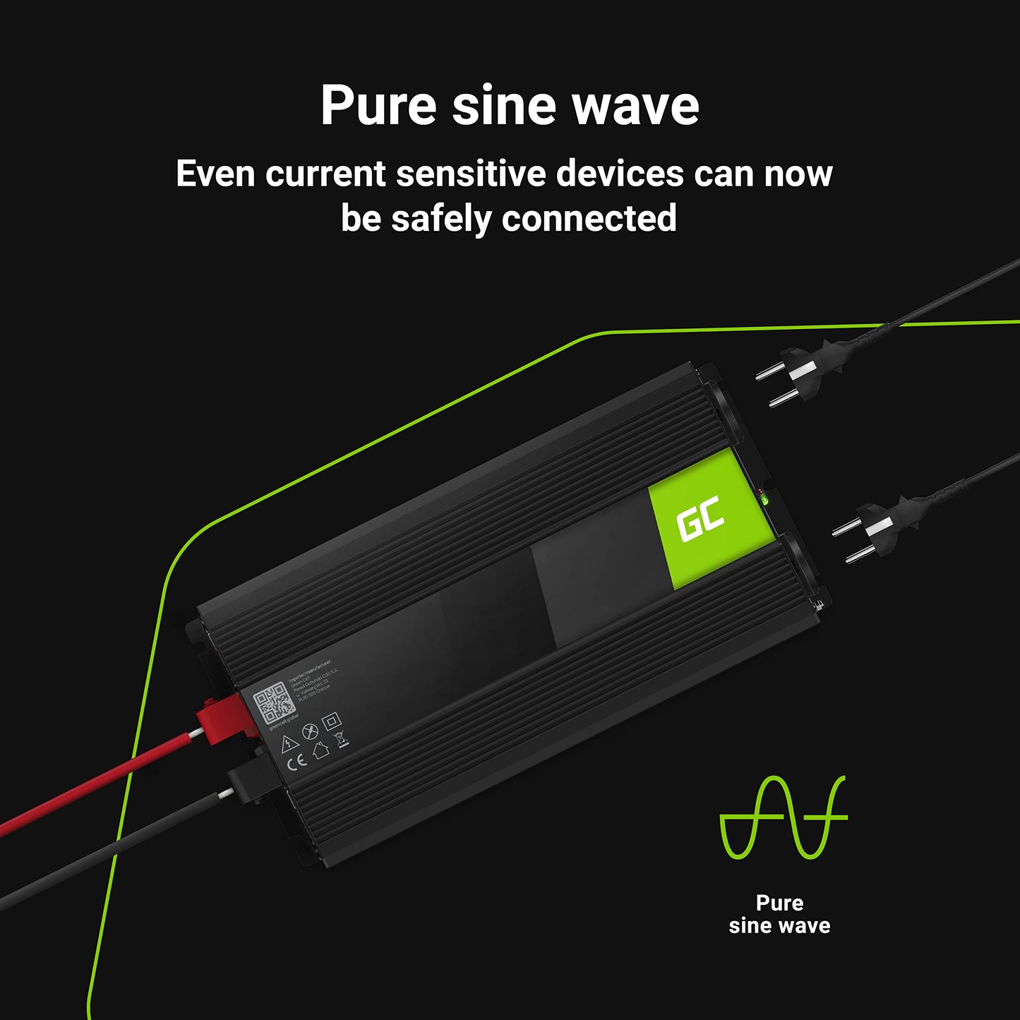 Green Cell® 2000W/4000W 24V to 230V Pure Sine Volt Car Voltage Converter Inverter Converter Pure Sine Wave Power Solar Inverter DC AC Converter Current Converter Caravan Car Charger