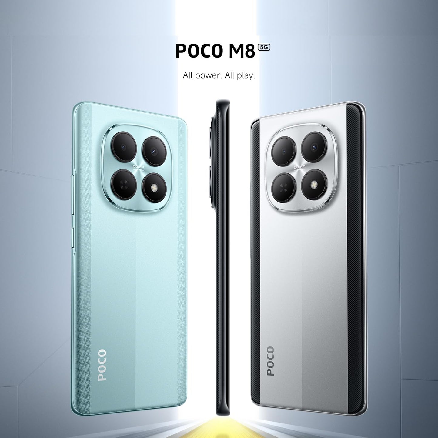 XIAOMI Poco M8 5G Smartphone, 8GB RAM + 512GB Storage, Mobile Phone with Android, 6.77" 120Hz Flow AMOLED, 50MP AI Dual Camera, 7.35mm 3D Curved Design, Black, 2 Year Warranty
