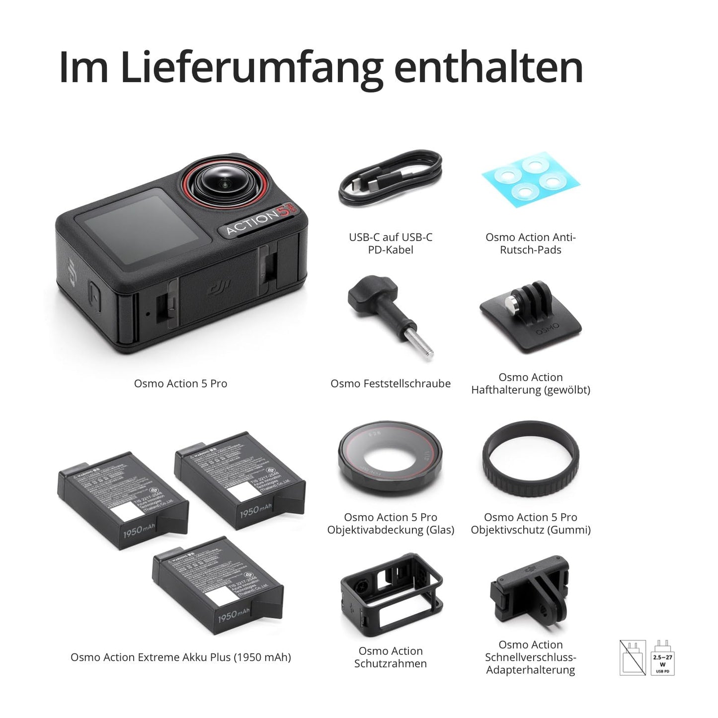 DJI Osmo Action 5 Pro Power Combo, waterproof camera with 1/1.3" sensor, 4K/120fps video, subject tracking, stabilization, dual OLED touchscreens, action camera 4K ideal for sports, vlog