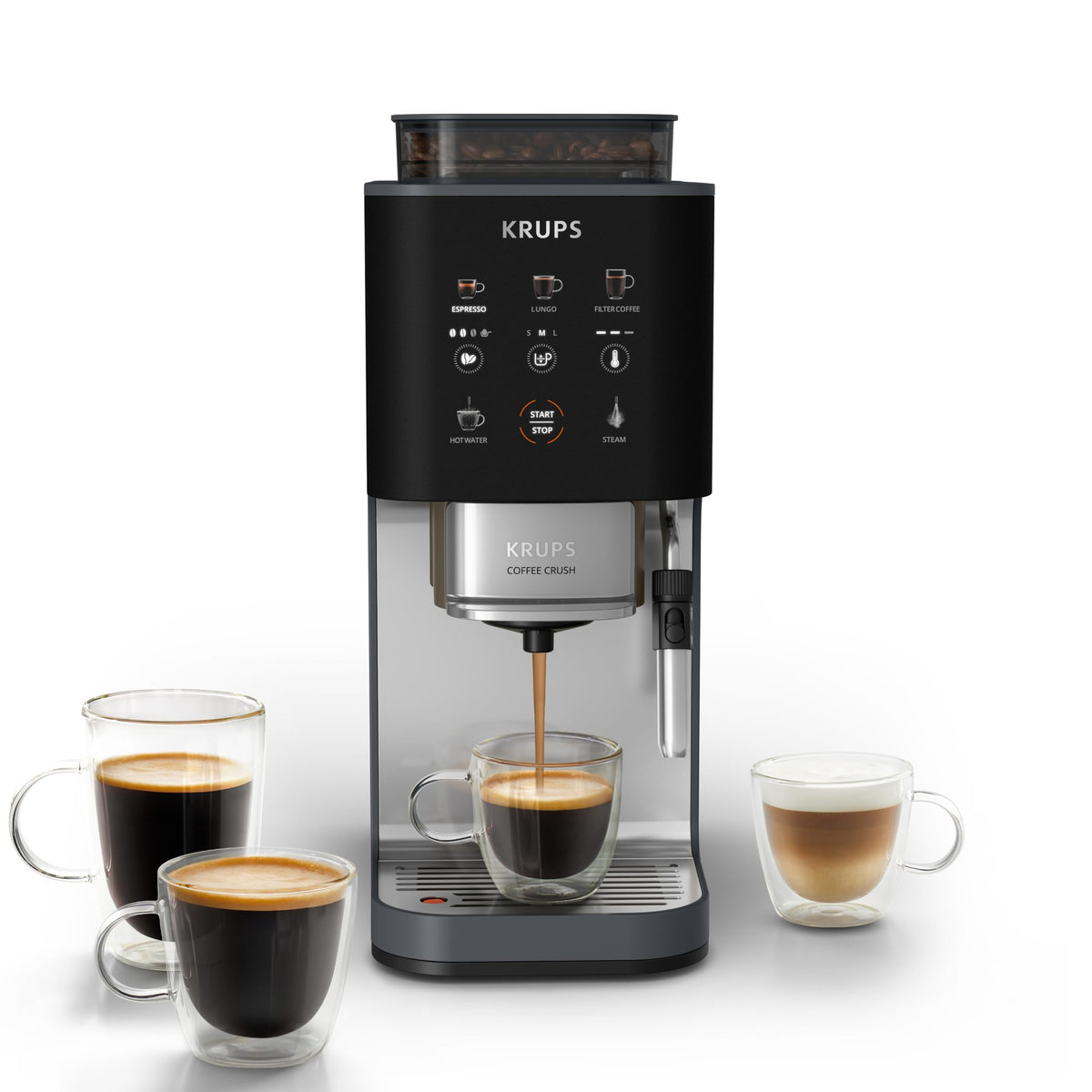 KRUPS Coffee Crush Edition, Espresso-Masina de cafea automată, doar 15 cm lățime - SA404BE1