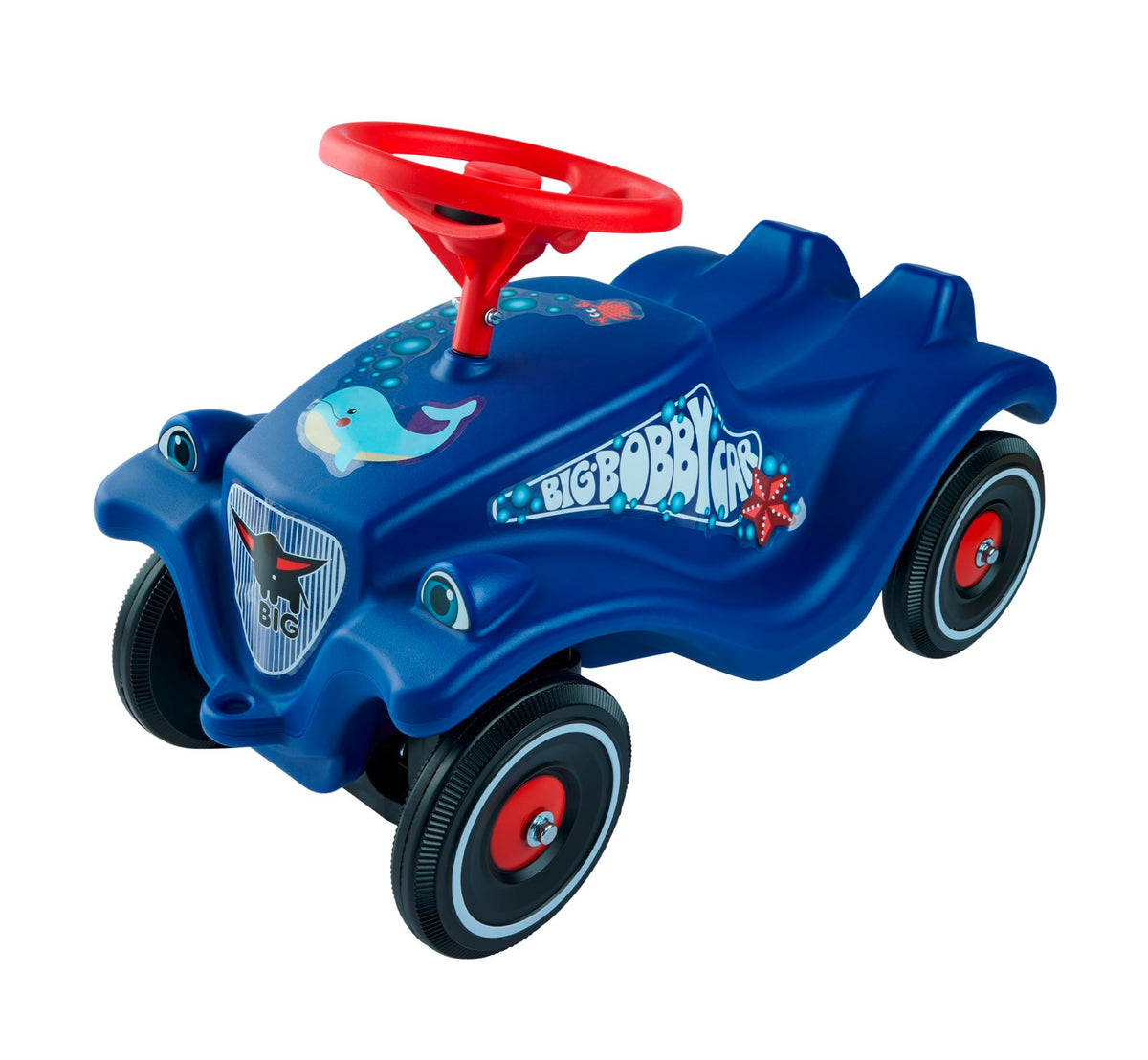 BIG-Bobby-Car Classic Ocean - Vehicul pentru copii cu autocolante în design oceanic, pentru băieți și fete, suportă o greutate de până la 50 kg, vehicul cu care se alunecă pentru copii de la 1 an, albastru, Vlau - 800056130
