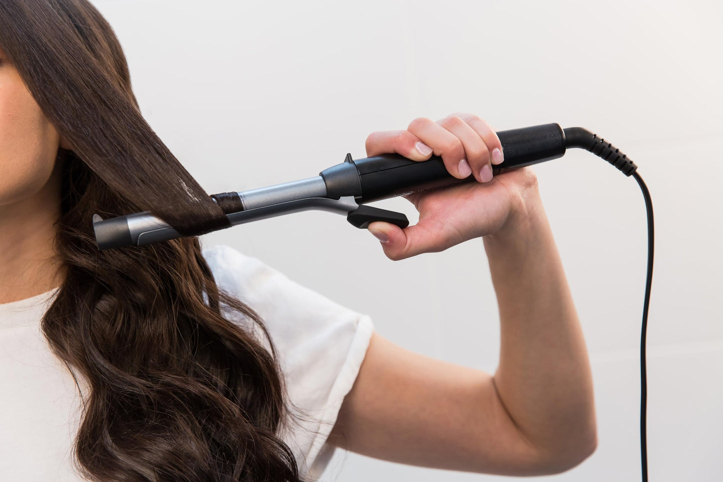Remington curling iron small curls [19mm] Pro Sprial Curl (4-fold protection, antistatic ceramic tourmaline coating) -Digital display up to 210°C, with clamp, tight & defined ringlets, CI5519