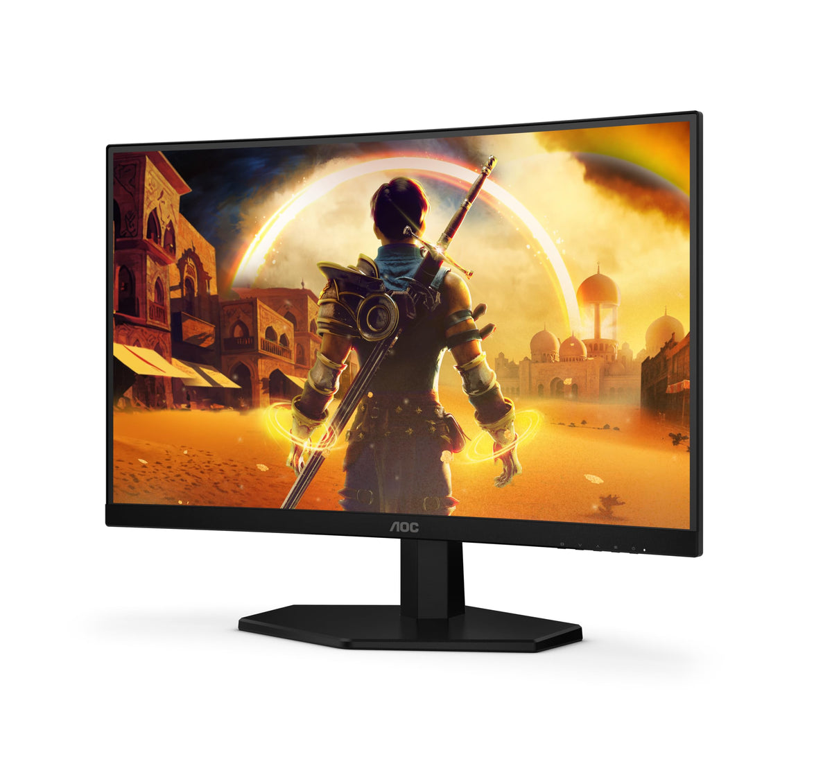 AOC C24G42FE Monitor Curved de 24 inch, FHD, 180Hz, panou VA, 4ms GtG, Adaptive Sync, HDR10, FreeSync, (1920x1080 HDMI 1x 1.4 DP 1x 1.2) Negru