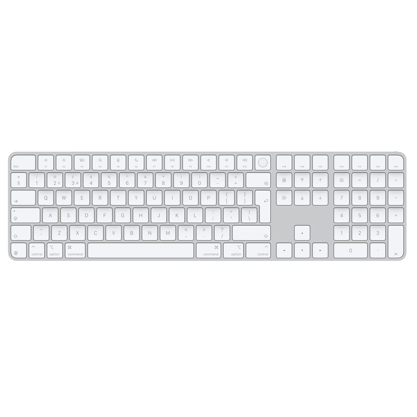 Apple Magic Keyboard with Touch ID and Numeric Keypad for Mac Models with Apple Chip - English (UK) - White Keys  - MXK73B/A