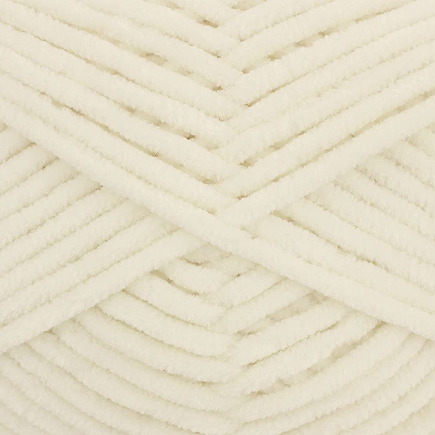 Gründl Wolle Funny uni - soft chenille wool for crocheting - cuddly and skin-friendly - 100% polyester - 10 balls 100 g / 120 m - needle size 5-6, cream - 3442-05