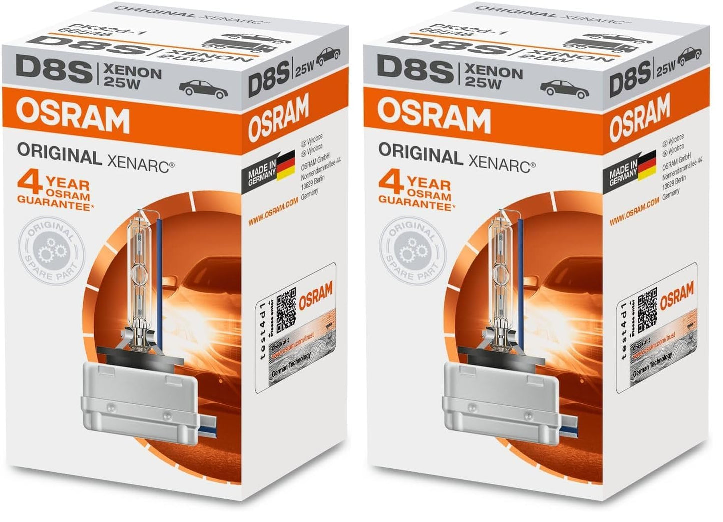 Osram 66548 XENARC Frontscheinwerfer D8S, 1er Faltschachtel, Hellblau (Packung mit 2) - ZOXD8S