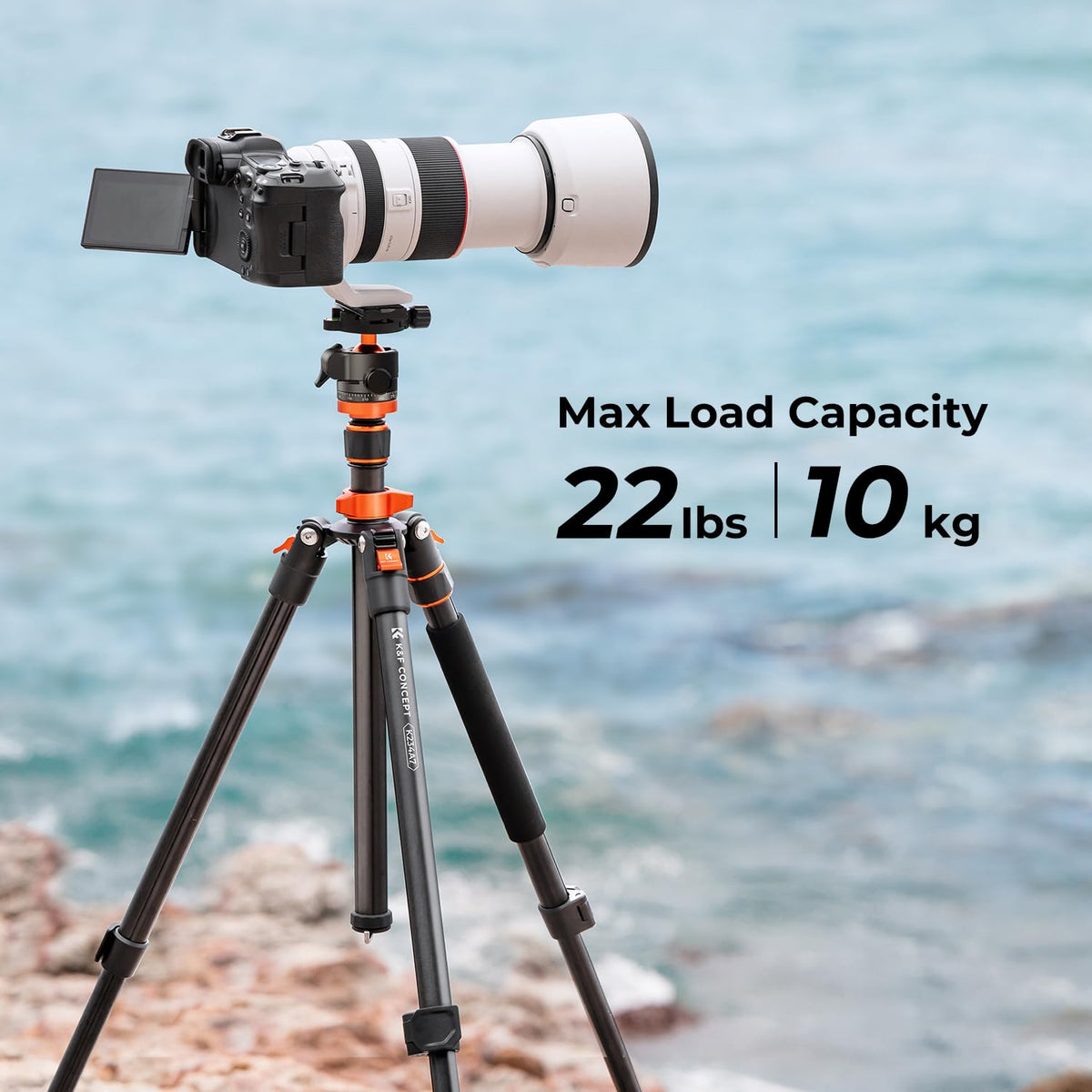 K&F Concept 200cm tripod, aluminum camera tripod, K234A7(S210) tripod with monopod function, 360° ball head incl. quick-release plate for Canon Nikon Sony Olympus - O234A7+BH-28L
