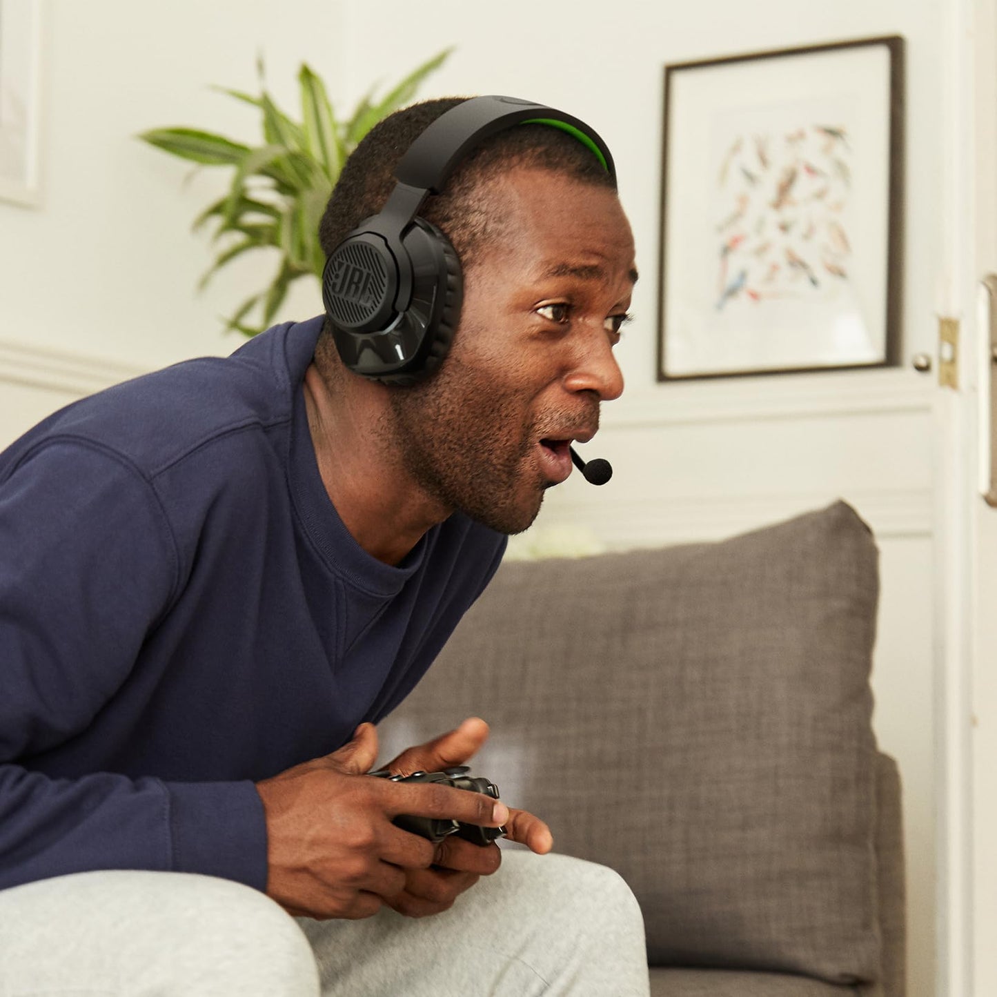 JBL Quantum 360X over-ear gaming headphones - for Xbox as well as PC, Mac and Nintendo Switch - with boom microphone and 22 hours of battery life - black - JBLQ360XWLBLKGRN