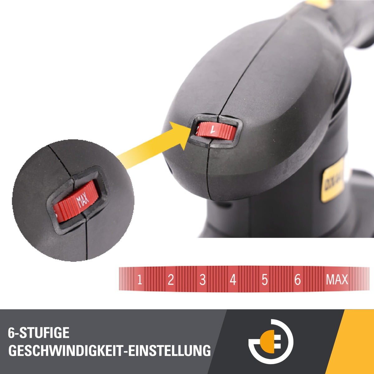 CAT DX44 Schwingschleifer 350W, 113x230 mm suprafață de șlefuire, 6000–11000 rpm, 2.4 mm circuit de oscilație, (inclusiv cutie de praf cu ciclon, adaptor, hârtie de șlefuit și perforator)