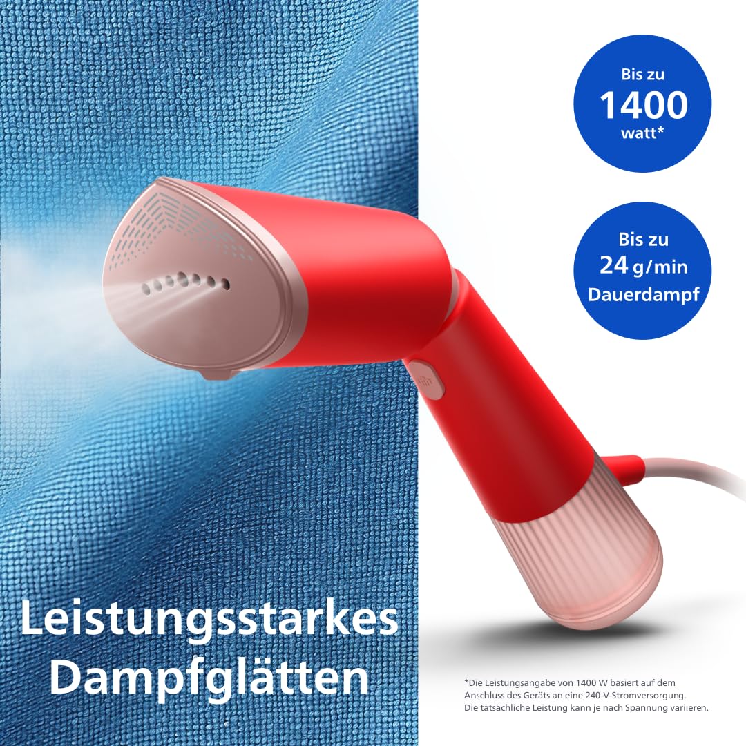 Philips Steamer 5000 Series, Red, 1400 W - STH5020/40
