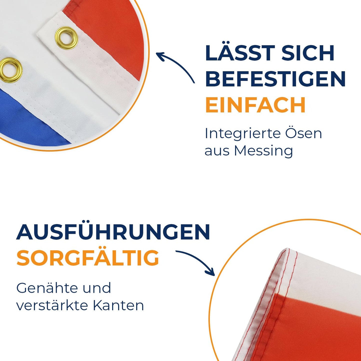 AZ FLAG - Netherlands Flag - 250x150 cm - Large Dutch Flag 100% Polyester with Brass Eyelets - 300g - K_160