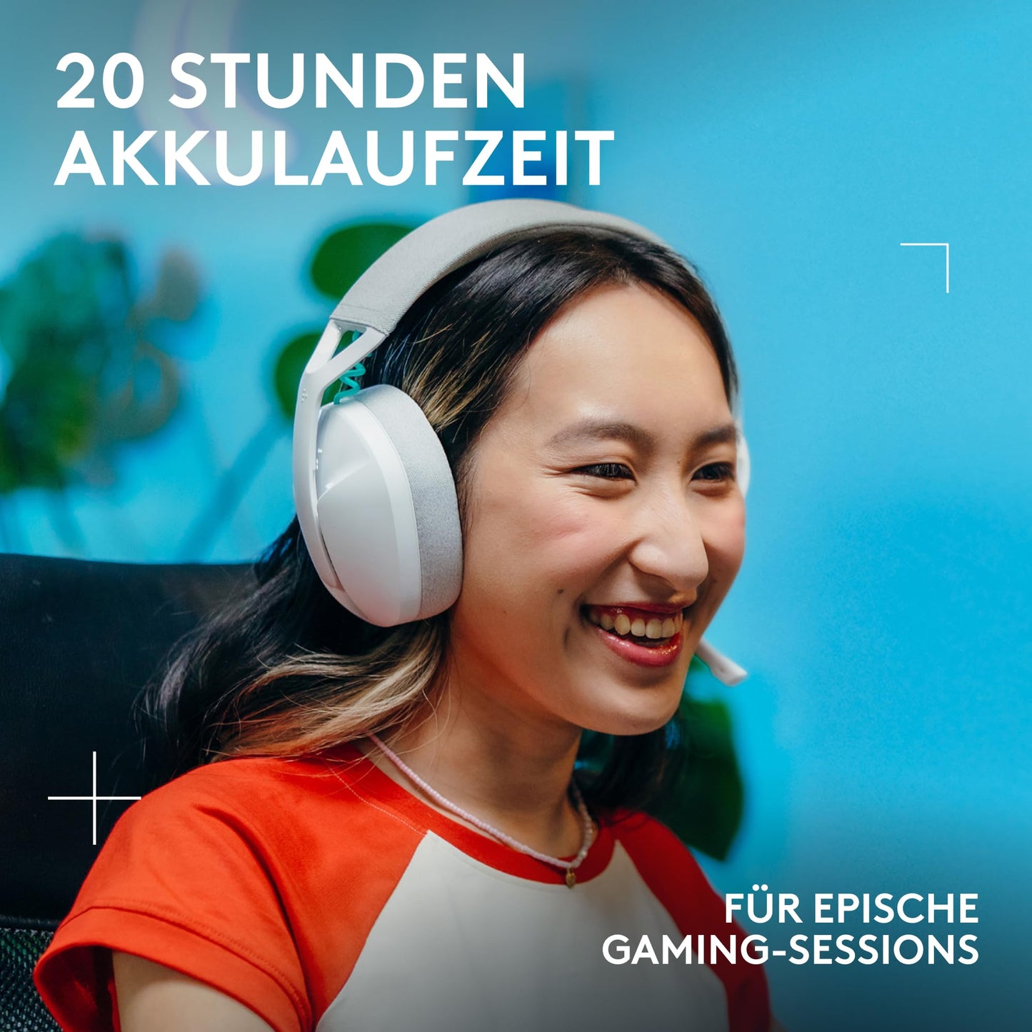 Logitech G G321 Lightspeed Wireless Bluetooth Gaming Headset, Dynamic Comfort and Fit, 16kHz Oscillating Microphone, 20+ Hour Battery Life, PC, PS4, PS5, Nintendo Switch, Mobile Device - White - 981-001569