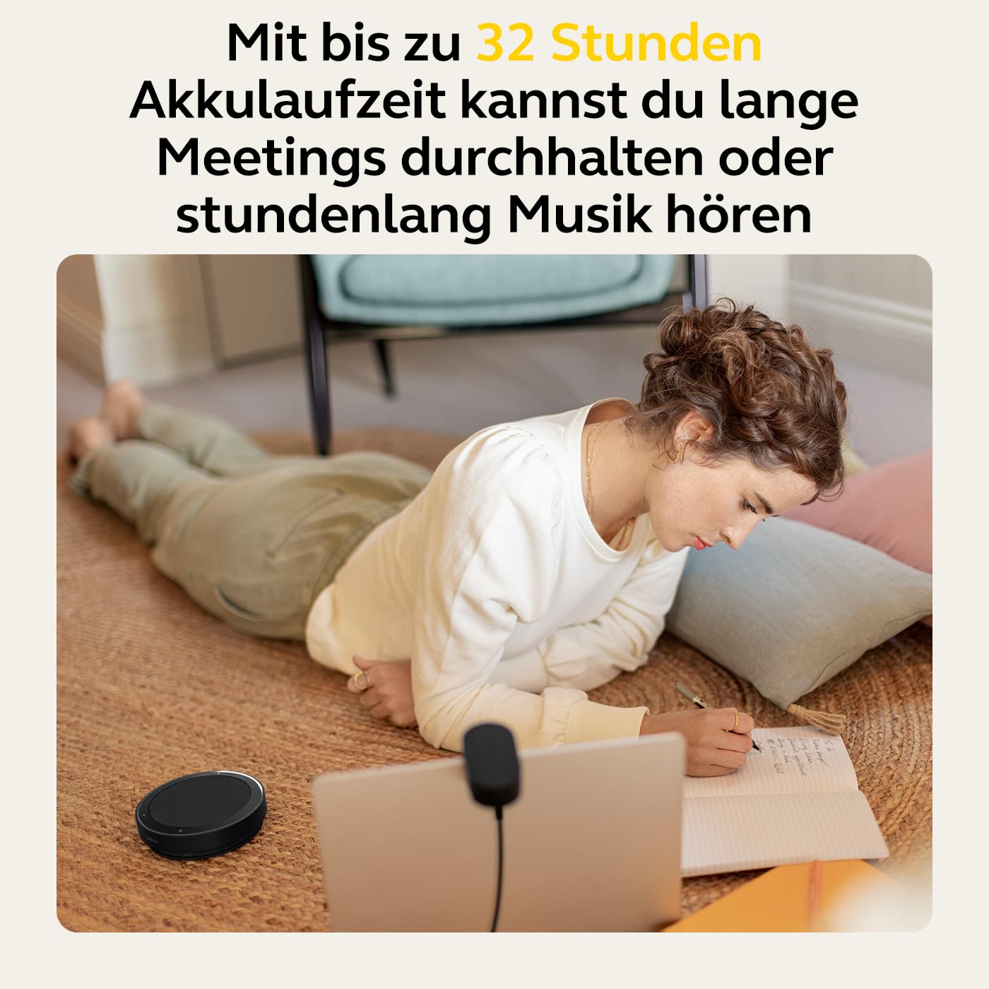 Jabra Speak2 75 wireless hands-free solution with USB-A Bluetooth adapter, 4 noise-cancelling microphones, 65 mm full-range speaker, MS Teams certified, dark gray - 2775-319