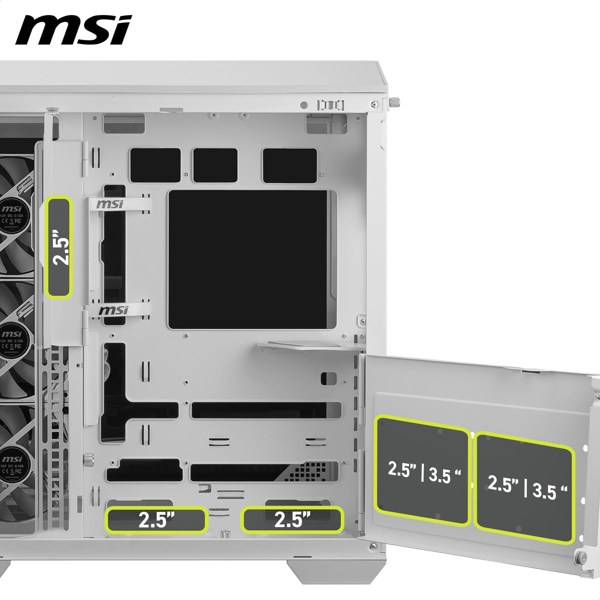 MSI MAG PANO 100R PZ White - ATX PC Case - 306-7G26W22-HH9