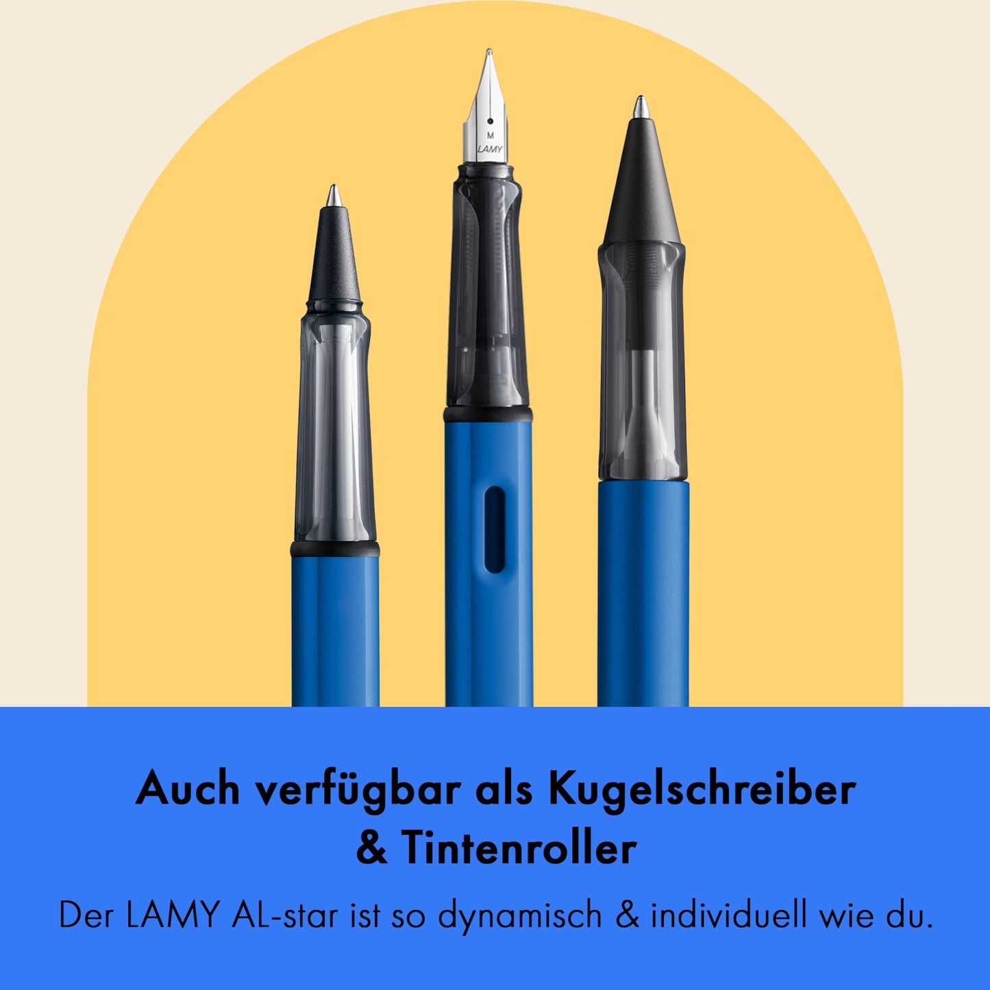 Lamy AL-star oceanblue fountain pen with polished steel nib in line width EF - 1220319