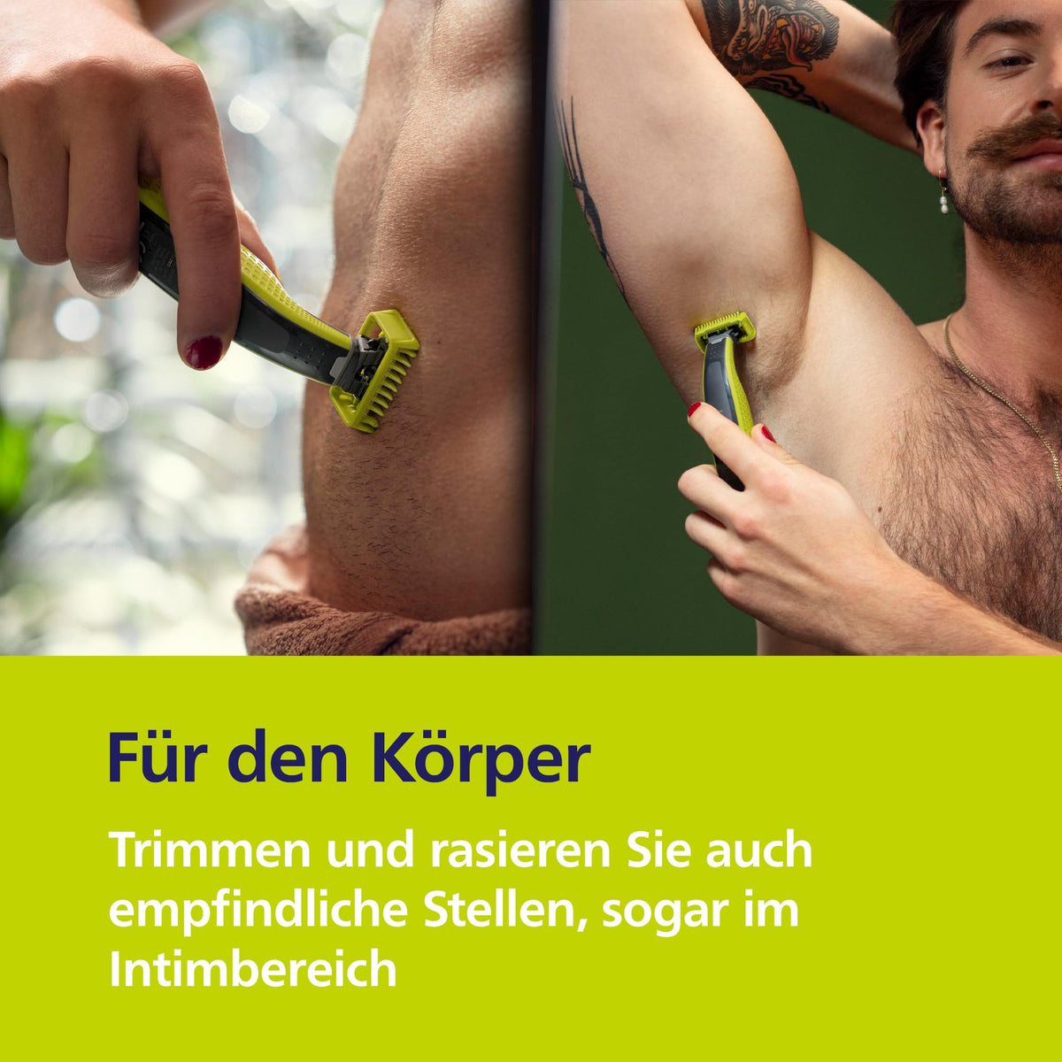 PHILIPS OneBlade 360 Face & Body - electric shaver, trimmer & body groomer, 3x 360 blades, 3x trimming attachments (1/3/5 mm), 2x body attachments, wet & dry shaving for face & body (QP2824/31)