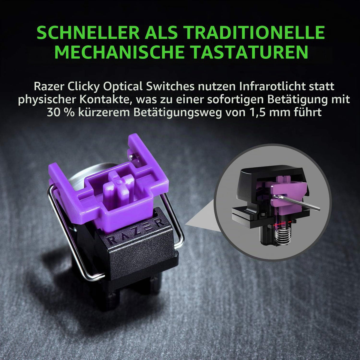 TECLADO RAZER HUNTSMAN MINI PURPLE SWITCH (ESPAÑOL) (RZ03-03392900-R311)