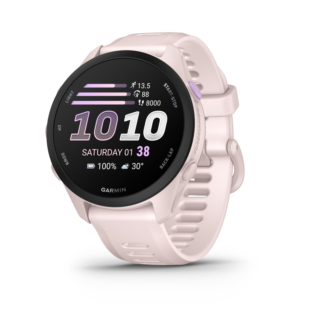 Garmin Forerunner 70 43mm (Amazon Exclusive) - Ceas de alergare inteligent, ecran AMOLED tactil de 1,2", autonomie a bateriei de până la 13 zile, recomandări pentru antrenament, date de sănătate, peste 80 de aplicații sportive, notificări, Pay -
