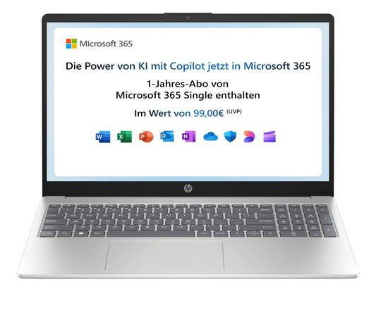 HP Laptop | 15.6" FHD Display | Intel Processor N100 | 4 GB DDR4 RAM | 128 GB UFS | Intel UHD Graphics | Windows 11 Home in S Mode | QWERTY | Natural Silver - B4VP3EA#ABD