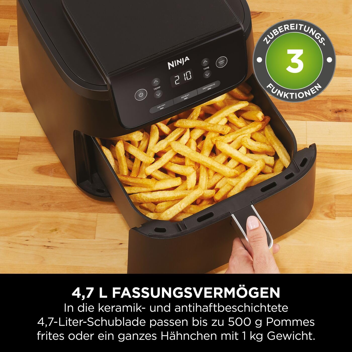 Ninja air fryer 4.7L 3in1 air fryer deep fryer hot air fryer - AF110EU
