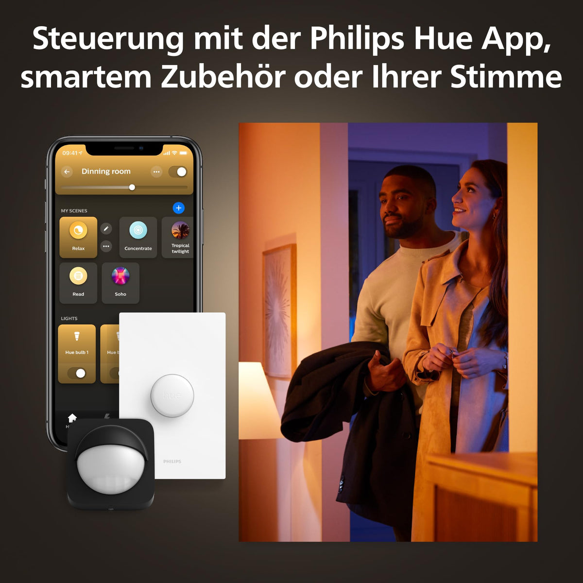 Lampa LED inteligentă Philips Hue Lightguide G95, formă mică de glob, E27 - 929003151101