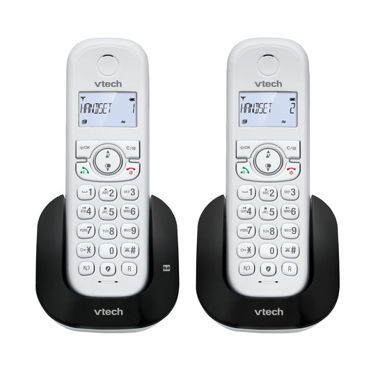 VTech CS1551 DECT telephone cordless 2 handsets with answering machine, innovative charging station, caller blocking, caller recognition/call waiting function, hands-free facility, backlit display