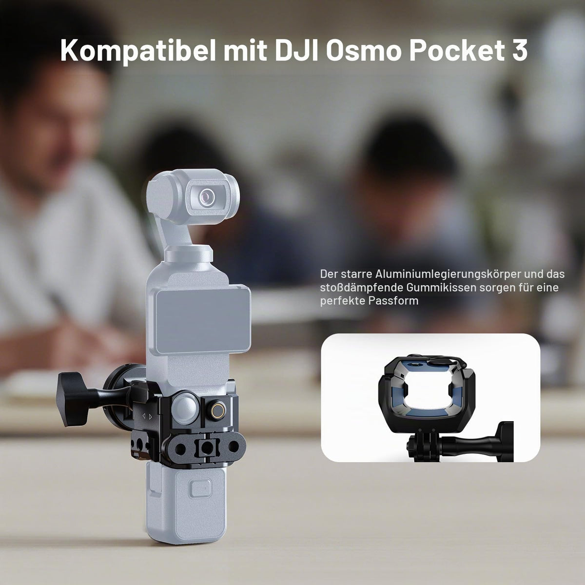 NEEWER Pocket 3 Cadru & Adaptor pentru cameră de acțiune compatibil cu DJI Osmo Pocket 3 & Action 2 Magnetic Mount, rig din aliaj de aluminiu cu gimbal și filet de 1/4" Cold Shoe pentru extinderea accesoriilor, AC009 PRO