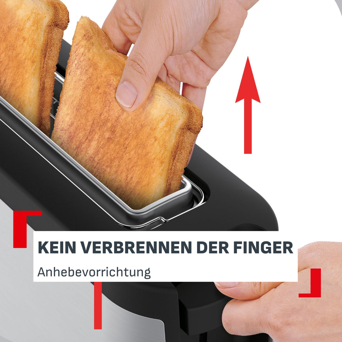 Tefal Element prăjitor de pâine cu fante lungi, suport integrat pentru chifle - TL430811