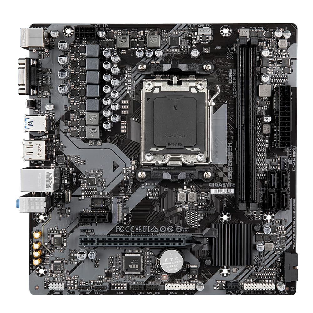 Placa de bază GIGABYTE B650M S2H - Seria AMD Ryzen 9000, VRM cu 5+2+2 faze, până la 6400 MHz DDR5 (OC), 1xPCIe 4.0 M.2, GbE LAN, USB 3.2 Gen 1