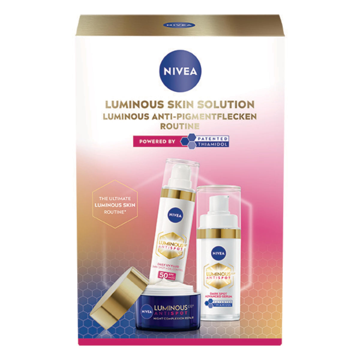 NIVEA LUMINOUS630 Face Care Set, Day Cream (50 ml), Night Cream (50 ml) & Intensive Serum (30 ml) against pigmentation spots, care set for even and radiant skin. - 93631-01003-25