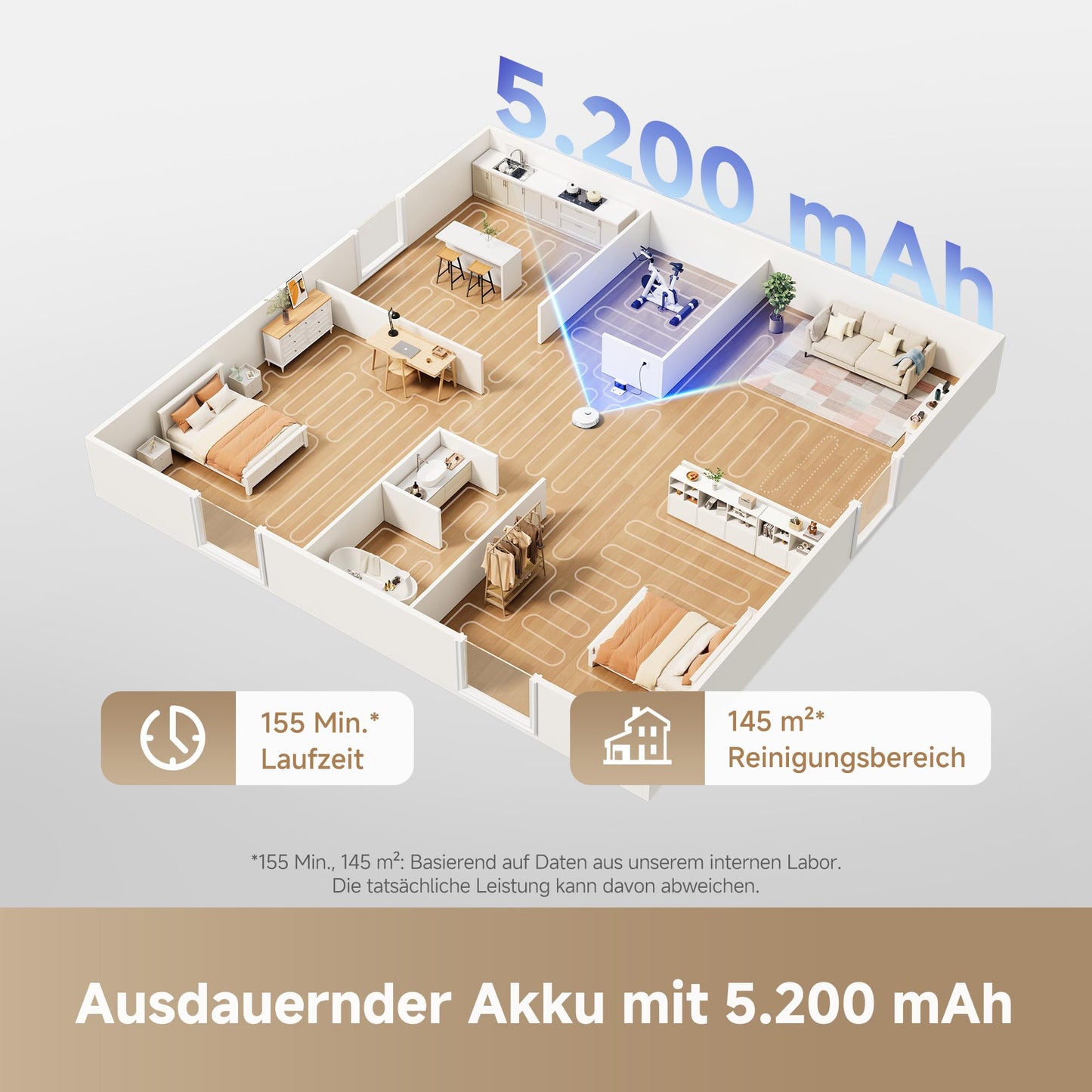 dreame L10s Pro Gen3, intelligent vacuum and mopping robot, Vormax suction power with 13,000 Pa, DuoScrub mopping system, automatic mop raising by 7 mm, powerful carpet cleaning, 5,200mAh battery - RLL42SDA