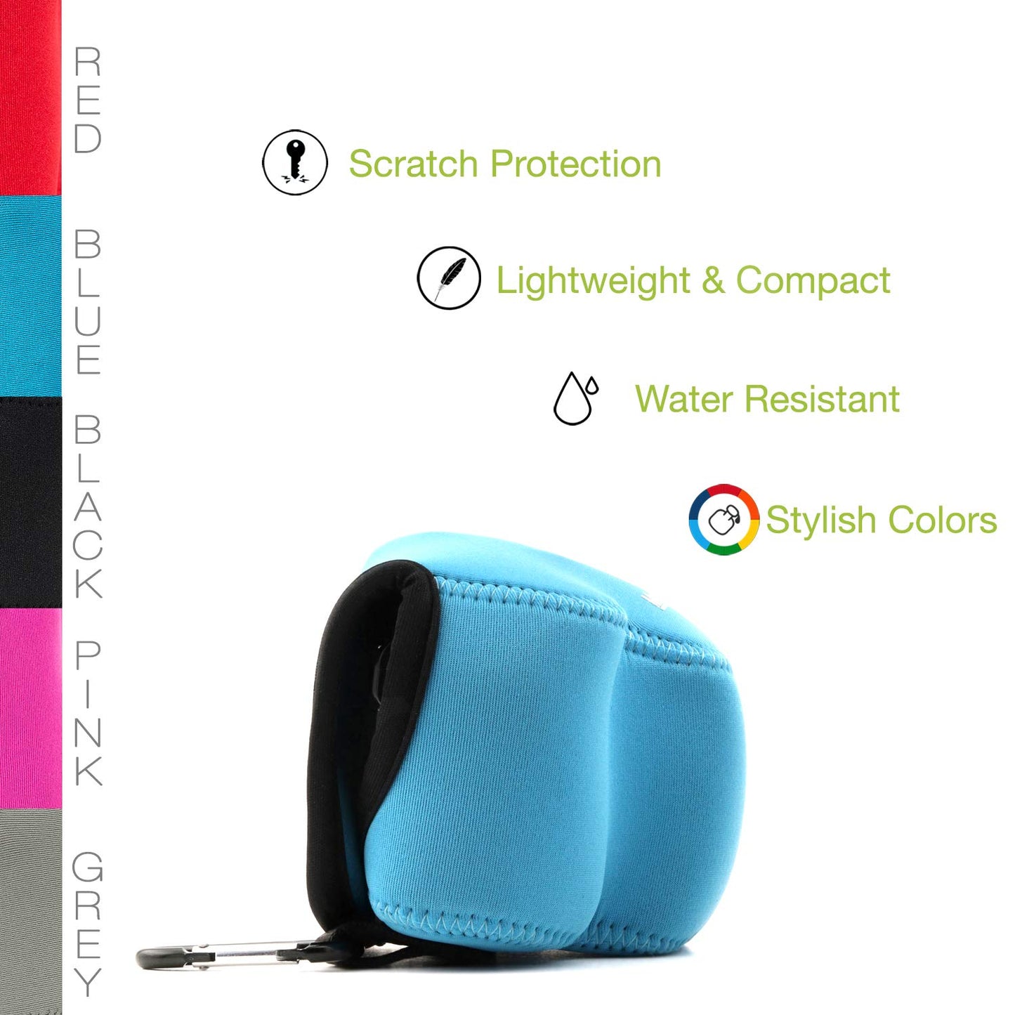 MegaGear Ultralight Neoprene Camera Case Compatible with Sony Alpha A6400, A6500, A6300, A6000 (16-50mm) - Blue - MG064