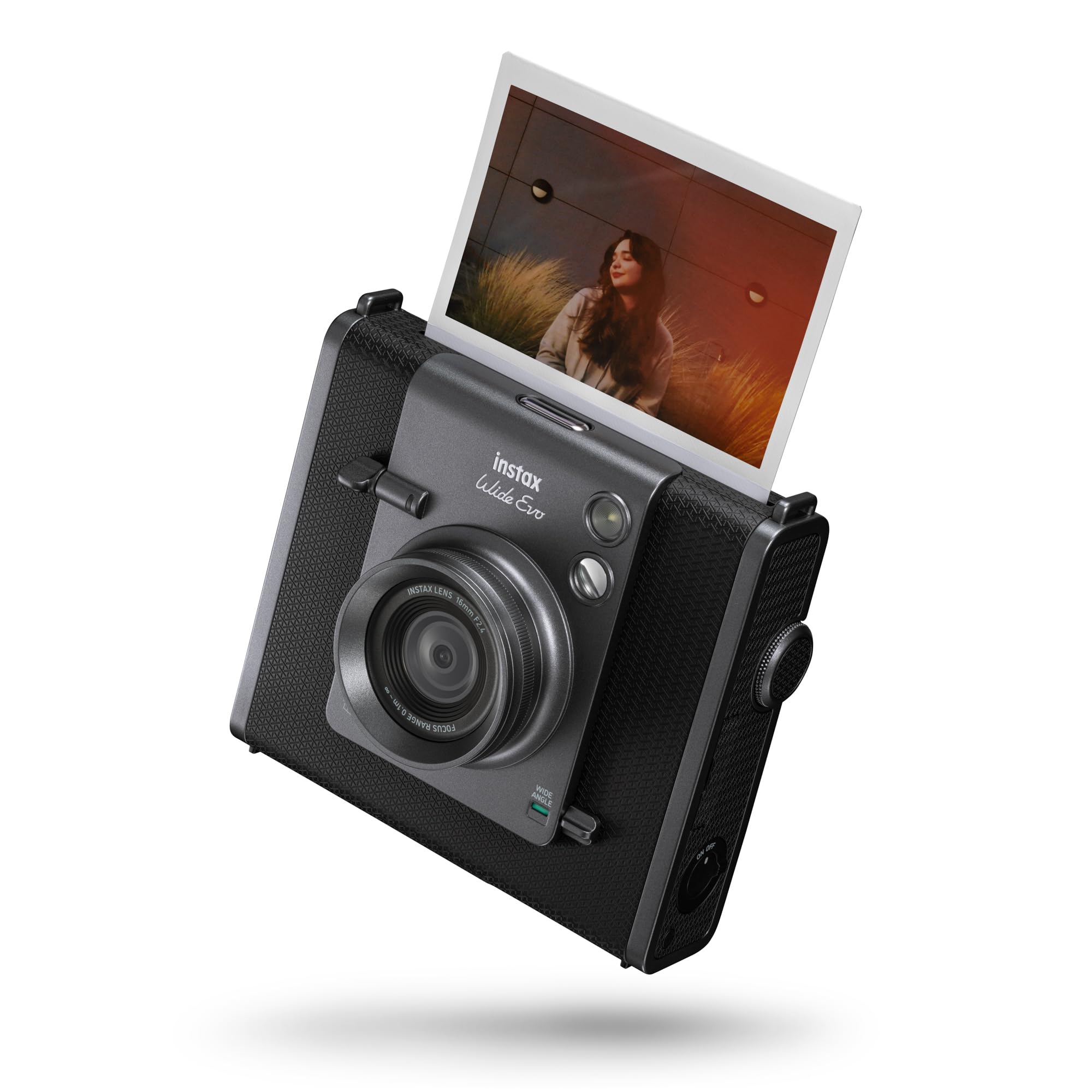 FUJIFILM instax Wide Evo™ hybrid instant camera with display for large images | Selfie mirror, wide angle & 100 creative effect combinations | with smartphone printer function via Bluetooth | Black - EVO,