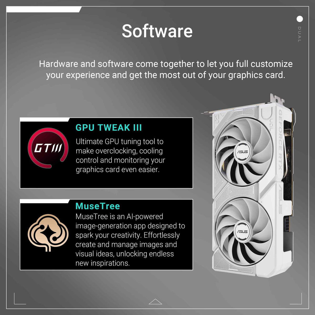 Grafică pentru jocuri ASUS Dual GeForce RTX 5060 8GB GDDR7 White OC Edition - 90YV0N15-M0NA00