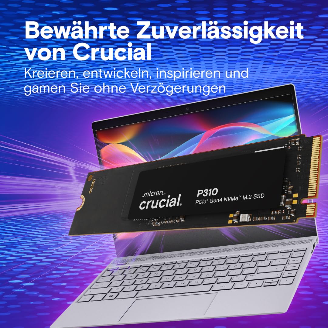 Crucial P310 SSD 4TB M.2 2280 PCIe Gen4 NVMe, up to 7,100 MB/s, for Laptop, Desktop PC & Handheld Game Consoles, Internal Hard Drive - CT4000P310SSD801