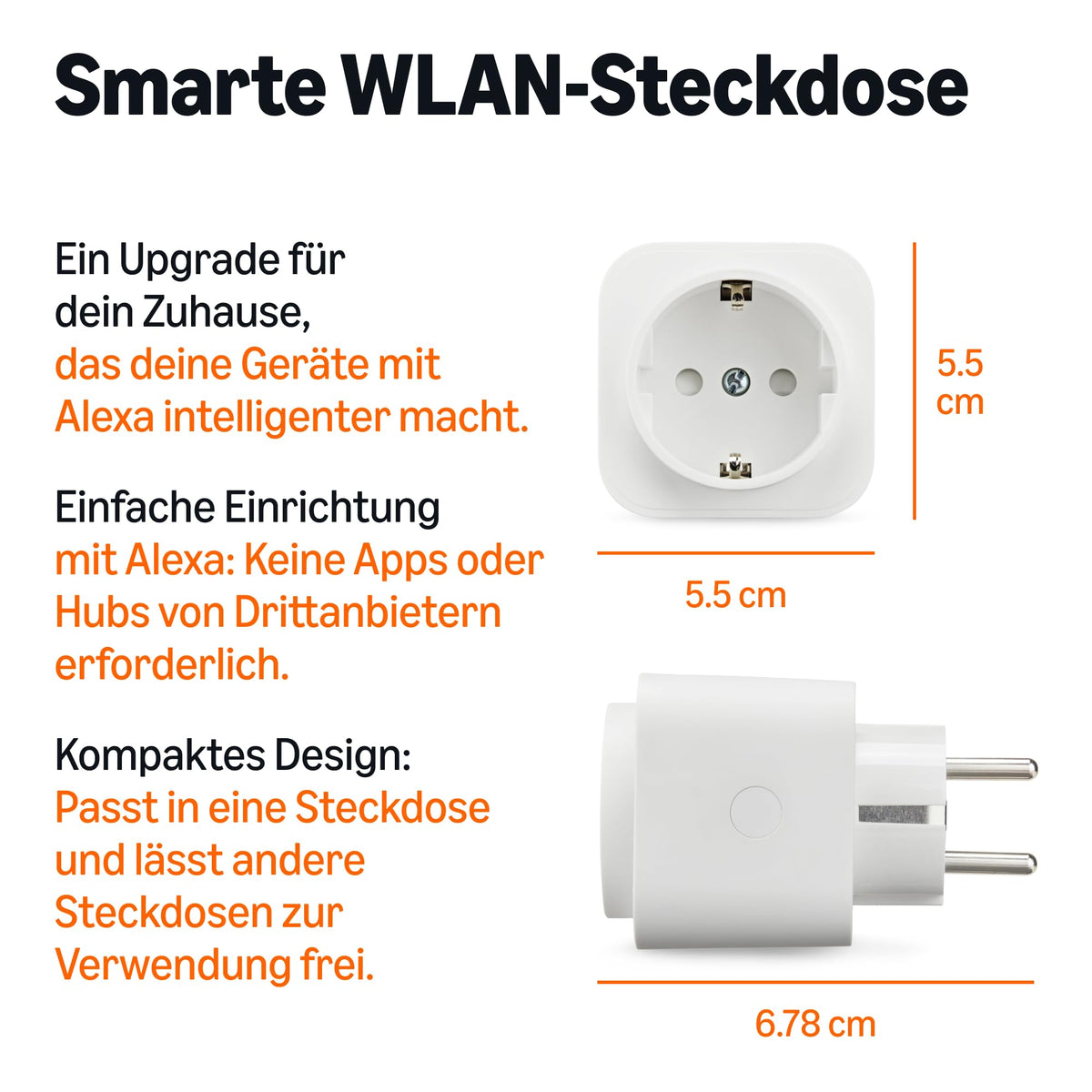 Amazon Basics Smart Wi-Fi Socket for EU Plug, Indoor Use, Compatible Only with Alexa, White, Pack of 4 - HPP-C11N-WB-4P