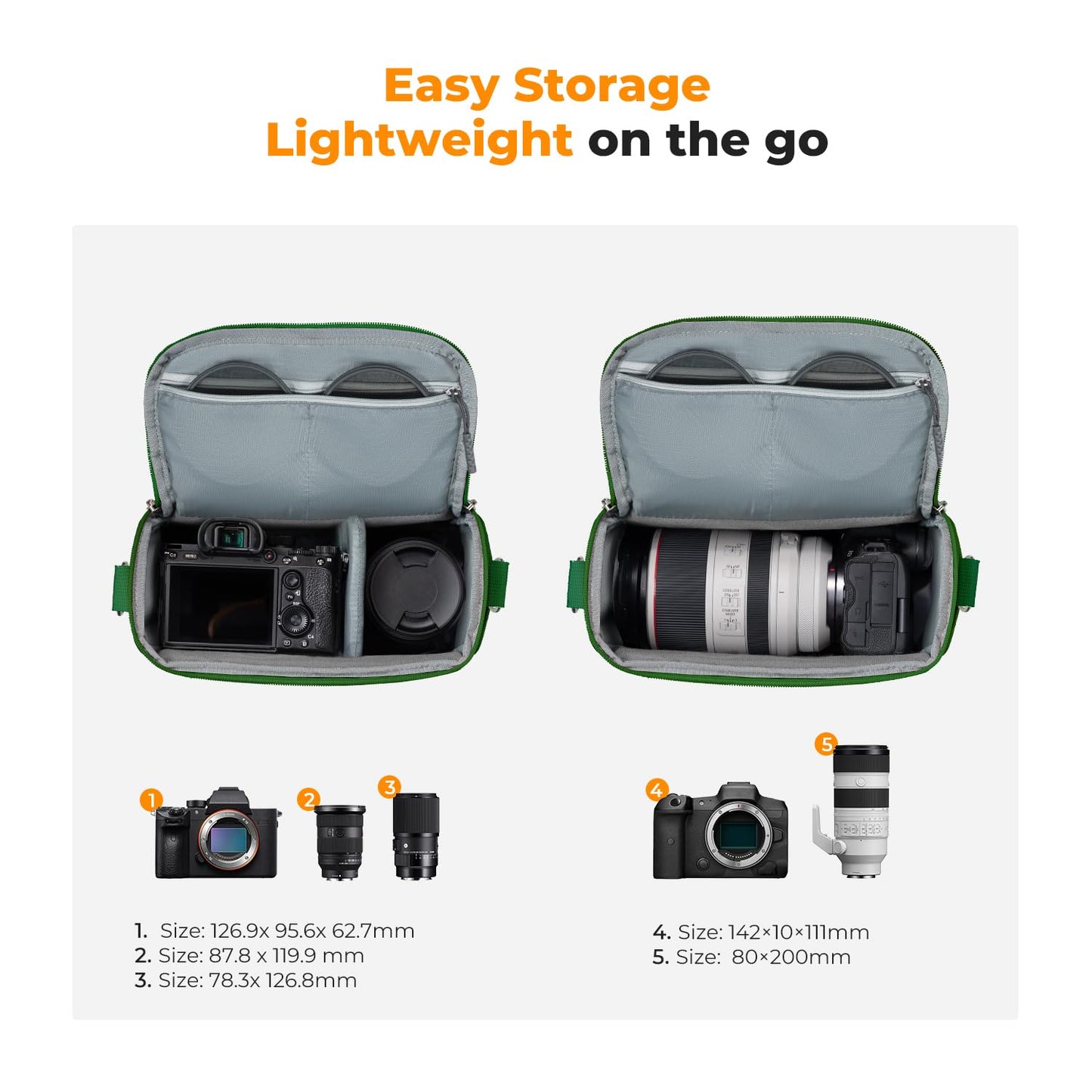K&F CONCEPT Camera Backpack Camera Bag, SLR Bags Shoulder Bag, Camera Bag Liner Bag, Photo Bag for Photographers Suitable for Daily Use (Green) - JPKF13.179V8US