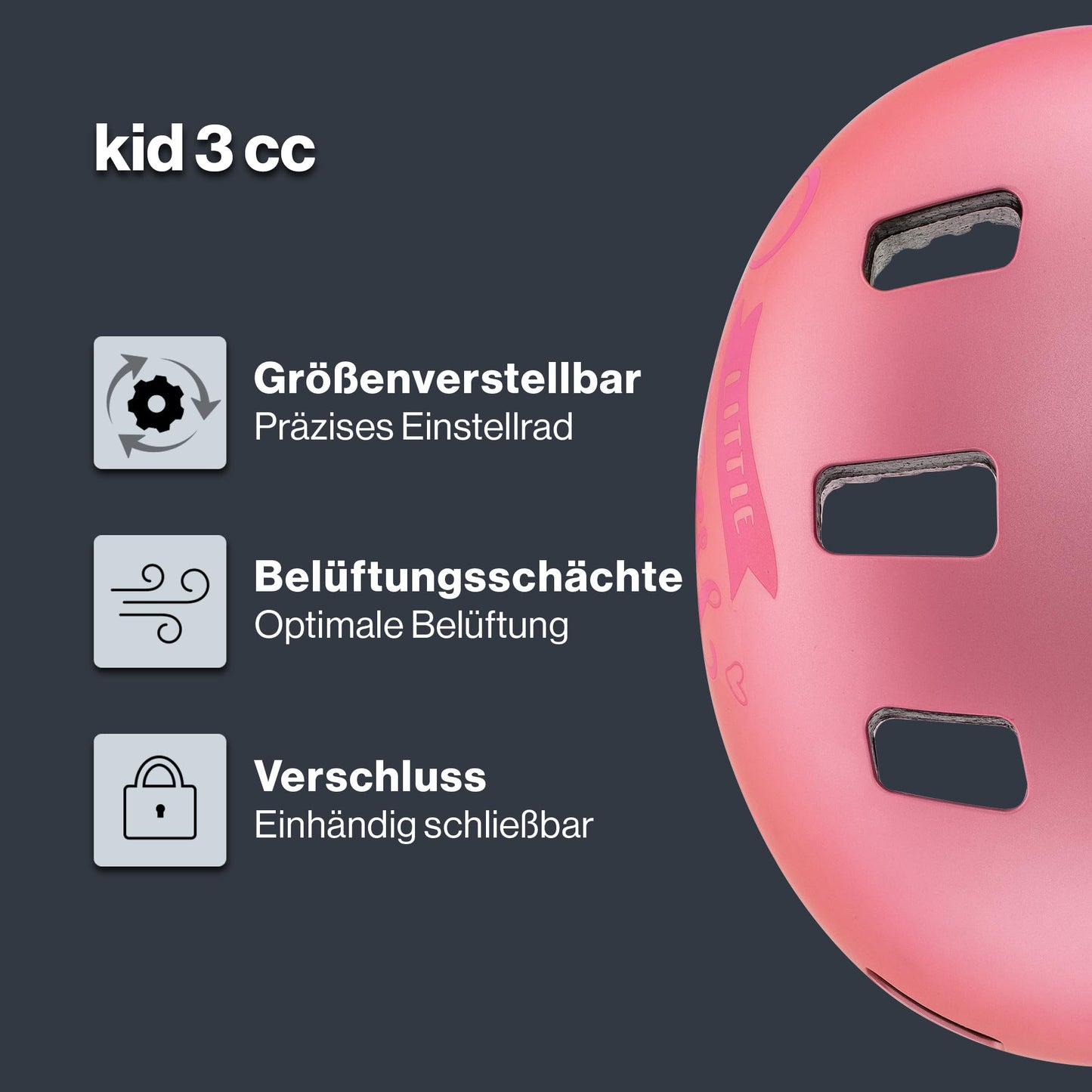 uvex Kid 3 cc - robust bicycle helmet for children - individual size adjustment - optimized ventilation - pink matt - 51-55 cm - S4149050215