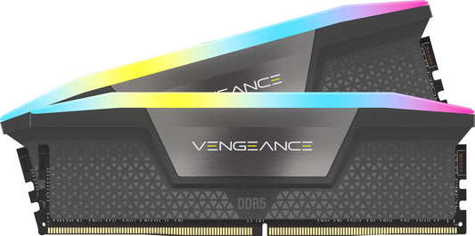 CORSAIR VENGEANCE RGB DDR5 RAM 32GB (2x16GB) Up to 6000MHz CL36-44-44-96 1.35V AMD EXPO Intel XMP 3.0 Desktop Memory - Gray (CMH32GX5M2E6000Z36)