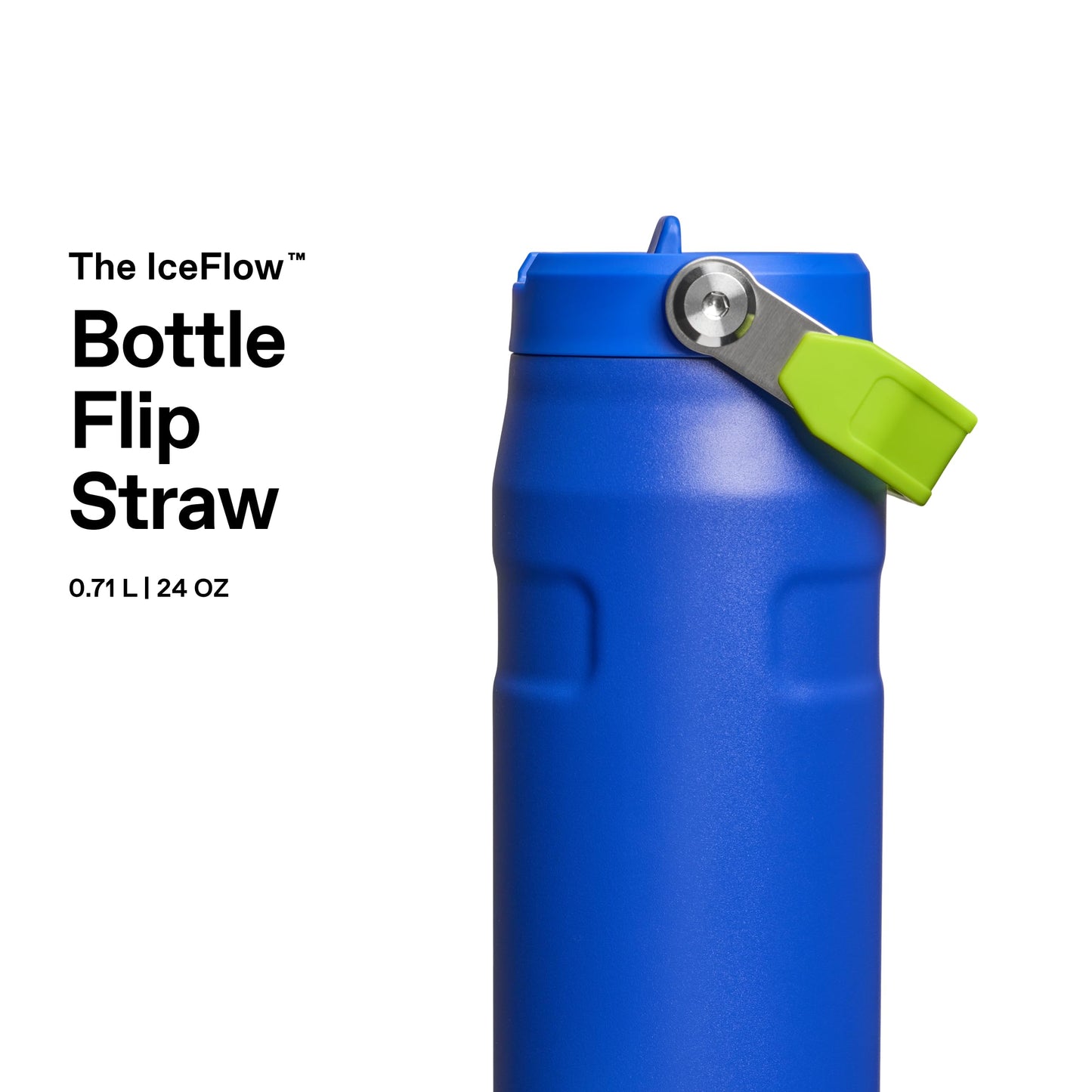 Stanley 1913 Flip Straw Drinking Bottle with Straw 0.7L - Thermal Mug Cools for 10 Hours - Ice Cold for 3 Days - BPA Free - Leakproof - For Cup Holders - Dishwasher Safe - Cobalt Chartreuse - 100000118031